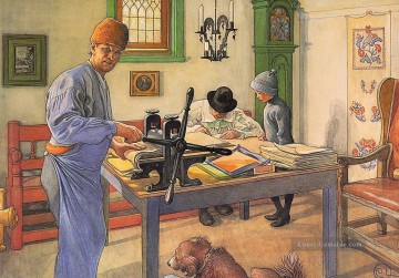 meine Säure Werkstatt wo ich tun  um meine Radierung 1910 Carl Larsson Ölgemälde